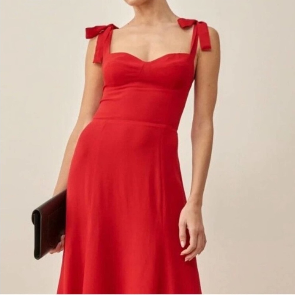 SOLD Altered reformation cherry red dress